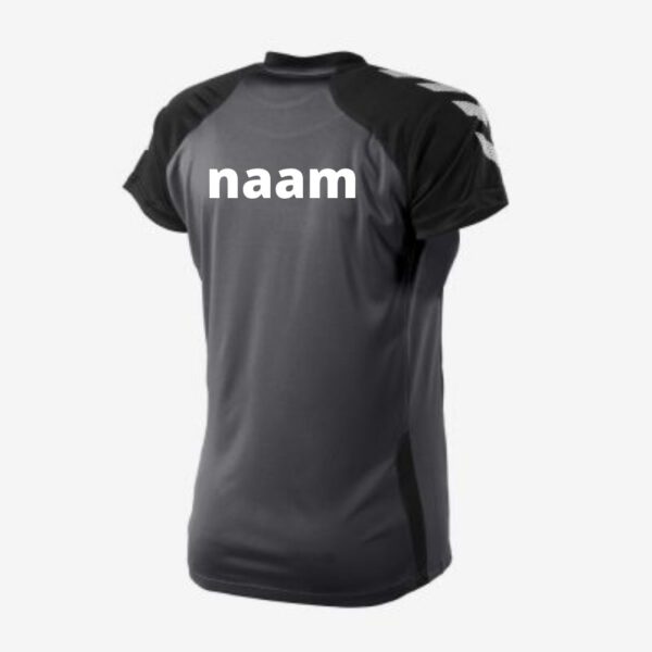 Afbeelding Hummel Aarhus shirt dames met je naam zwart/antraciet