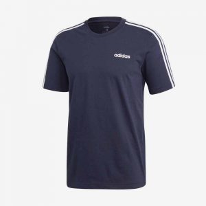 Afbeelding Adidas Essentials 3-stripes t-shirt sportshirt heren voorkant blauw