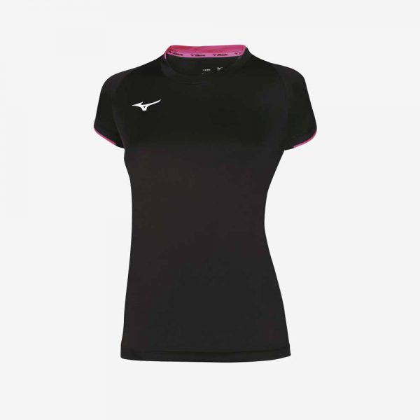 Afbeelding Mizuno Women core SS sportshirt dames zwart-roze