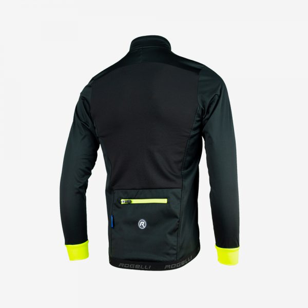Afbeelding Rogelli Winterjacket Pesaro 2.0 zwart geel achterkant