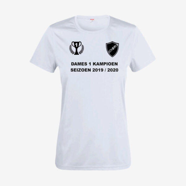 Afbeelding kampioen shirt voorzijde bedrukt roze