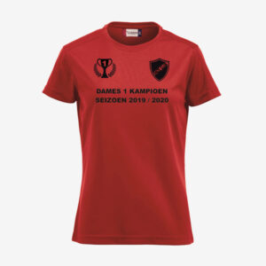 Afbeelding kampioen shirt voorzijde bedrukt geel