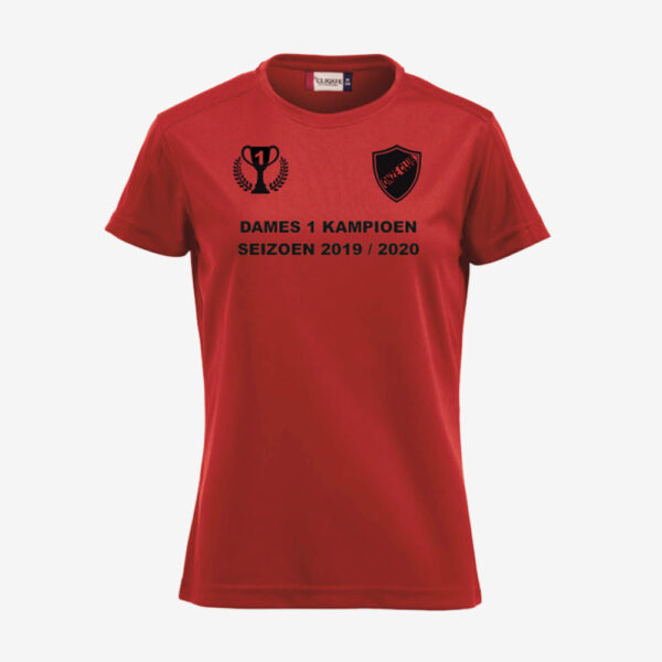 Afbeelding kampioen shirt voorzijde bedrukt geel