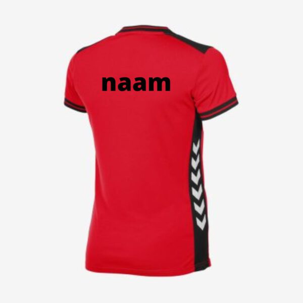 Hummel Lyon sportshirt dames rood met je naam