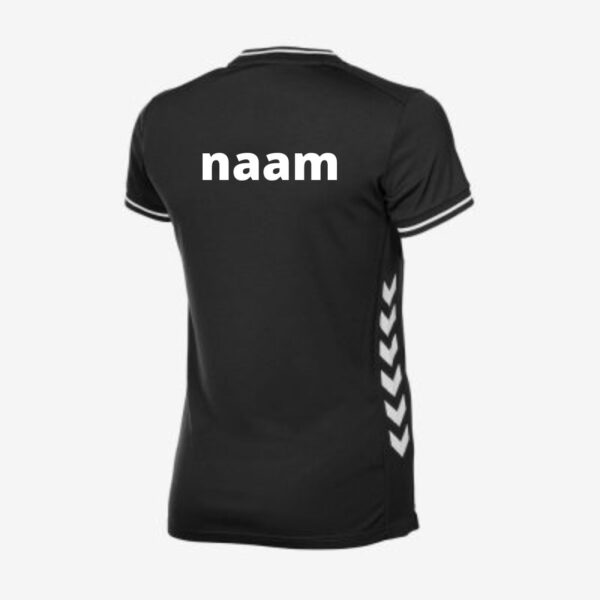 Hummel Lyon sportshirt dames zwart wit met je naam