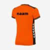 Hummel Lyon sportshirt oranje/zwart met je naam