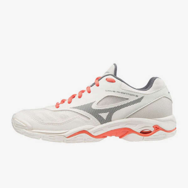 Mizuno Wave Phantom 2 - Handbalschoenen - Dames - Wit/Oranje