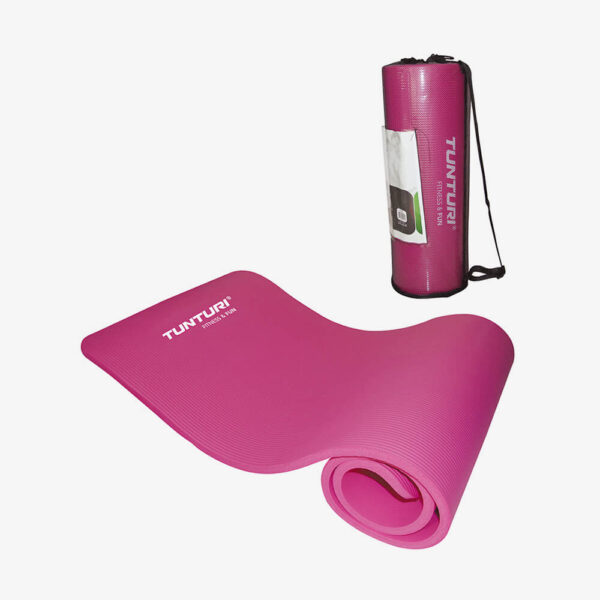 Afbeelding Tunturi Fitnessmat Yogamat met draagkoord roze