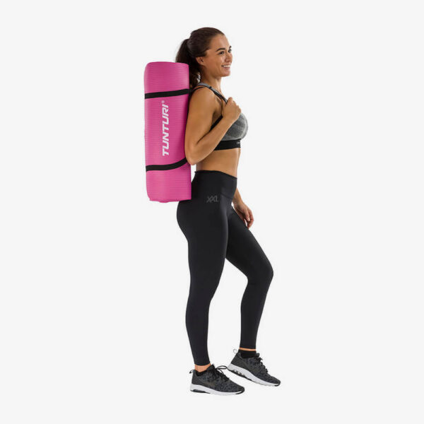 Afbeelding Tunturi Fitnessmat Yogamat met draagkoord roze