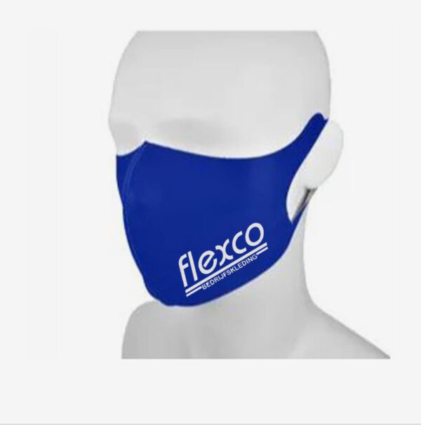 Araco gezichtsmasker scuba mondkapje bedrukt kobaltblauw