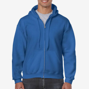 Afbeelding hooded sweater lange rits blauw