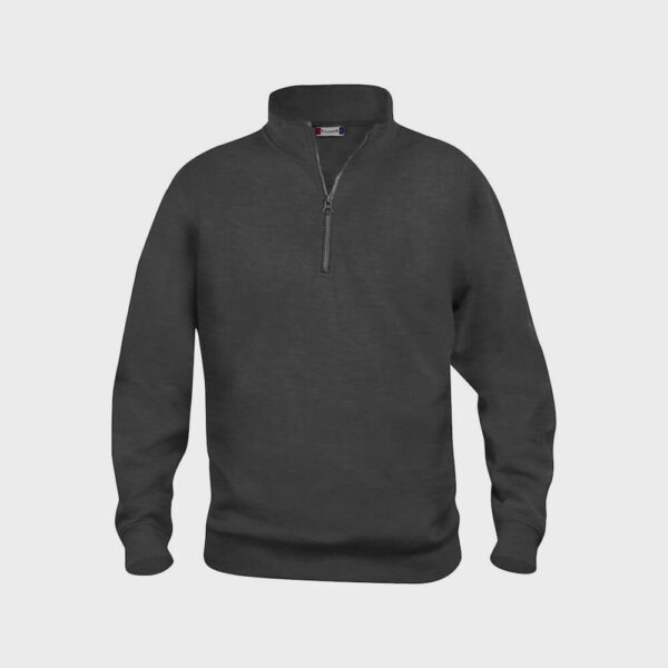 Afbeelding sweater korte rits antraciet