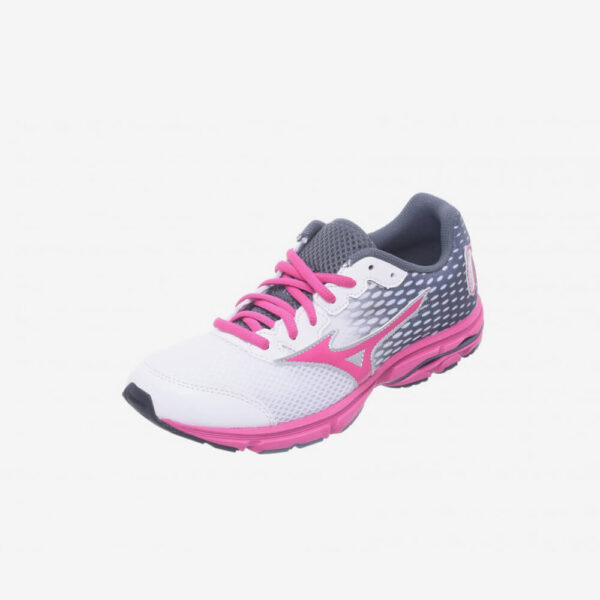 Afbeelding Mizuno Wave Rider 18 junior hardloopschoen blauw/wit/roze