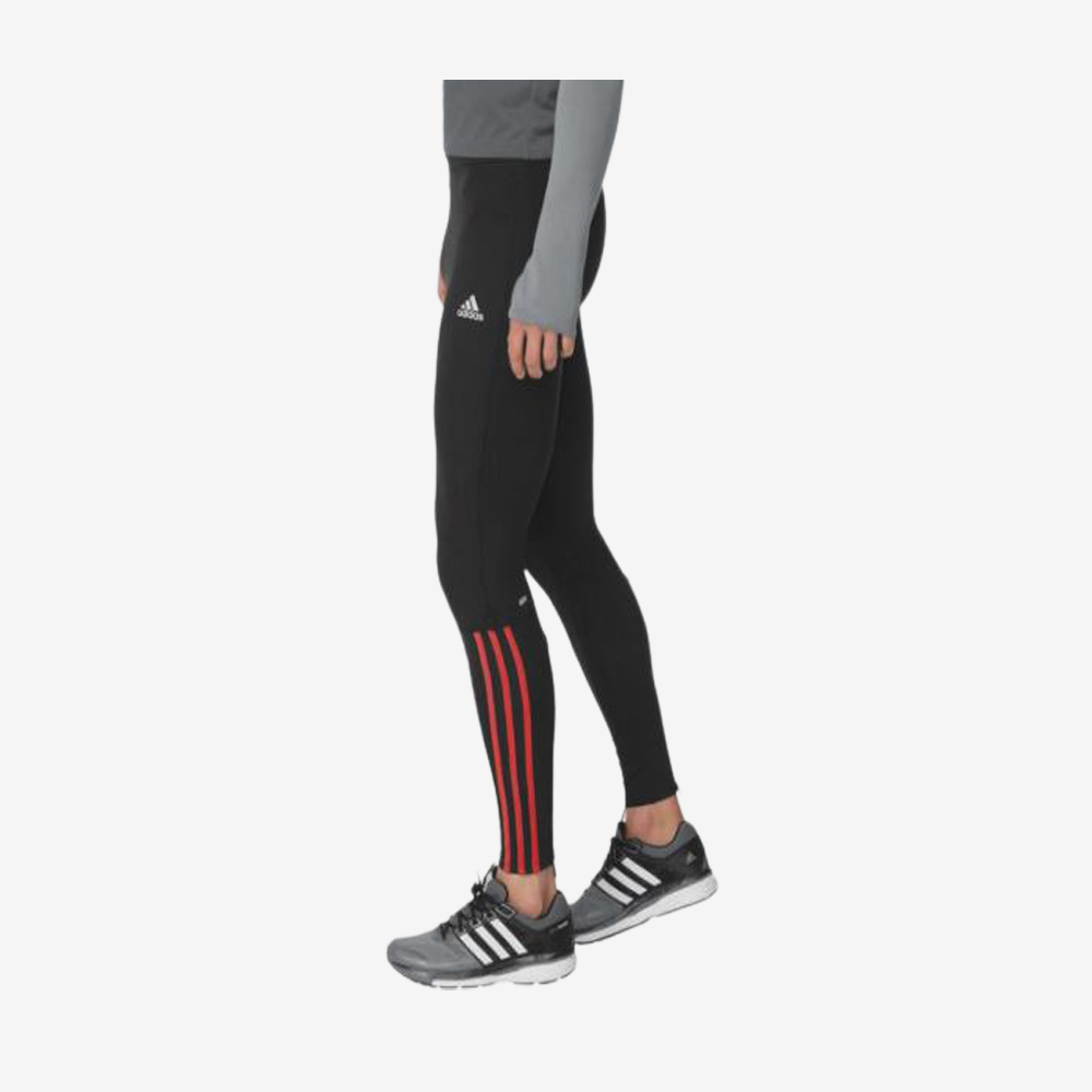 Beschuldiging voor Wreed Adidas Response Long Running Tight - Hardloopbroek - Dames - Zwart/Rood -  HHsport