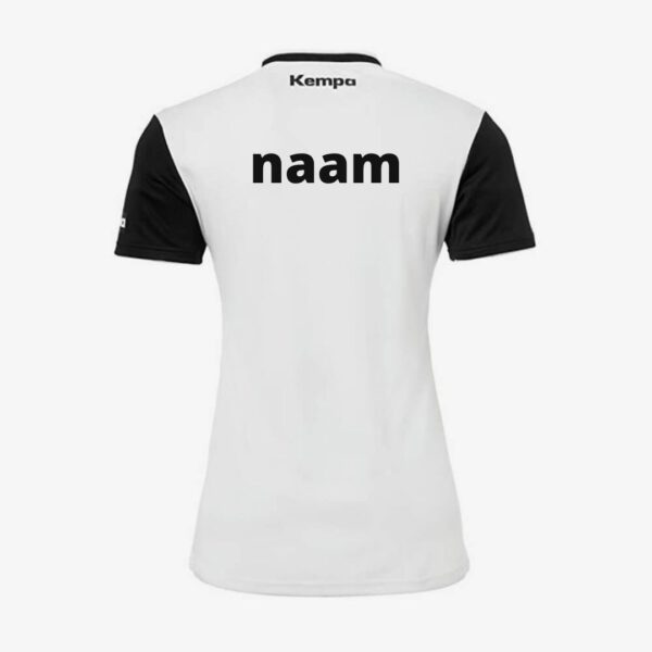 Kempa emotion sportshirt dames wit/zwart met je naam