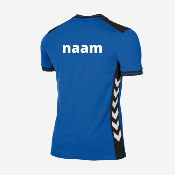 Afbeelding Hummel Lyon sportshirt junior blauw/zwart met je naam