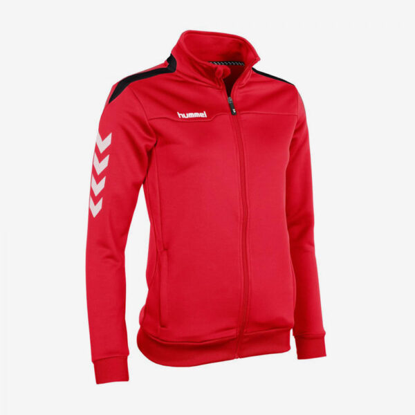 Afbeelding Hummel Valencia top full zip dames trainingsjack rood/zwart