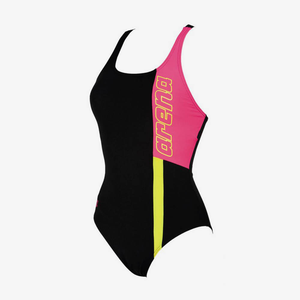 Omzet tsunami De kerk Arena Ipanema One Piece - Dames - Badpak - Zwart/Roze/Geel - HHsport