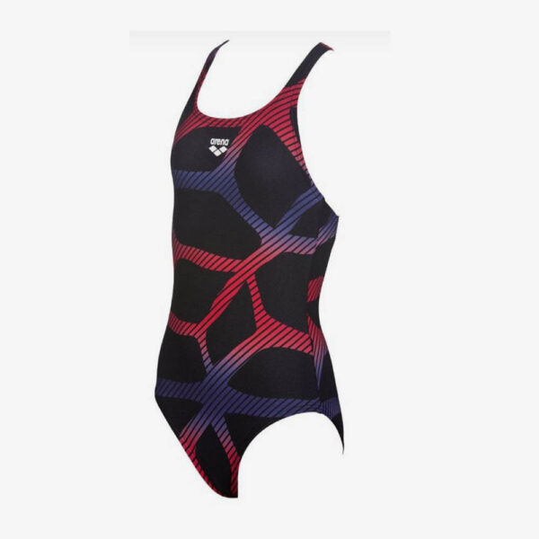 Afbeelding Arena Spider badpak zwart/rood