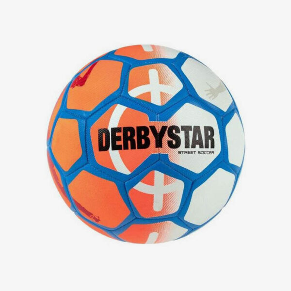 Afbeelding Derbystar streetsoccer straatvoetbal oranje/wit/blauw