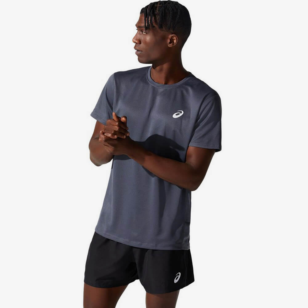Asics Core SS Top Hardloopshirt Heren Grijs HHsport