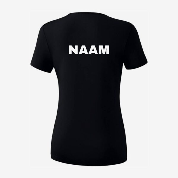 Afbeelding Erima functioneel teamsport t-shirt basic top dames zwart met naam