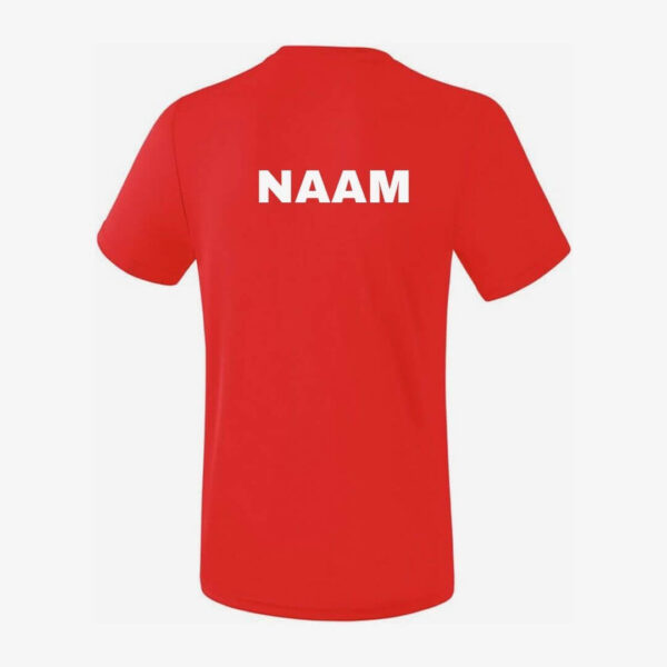 Afbeelding Erima functioneel teamsport t-shirt basic top rood met naam