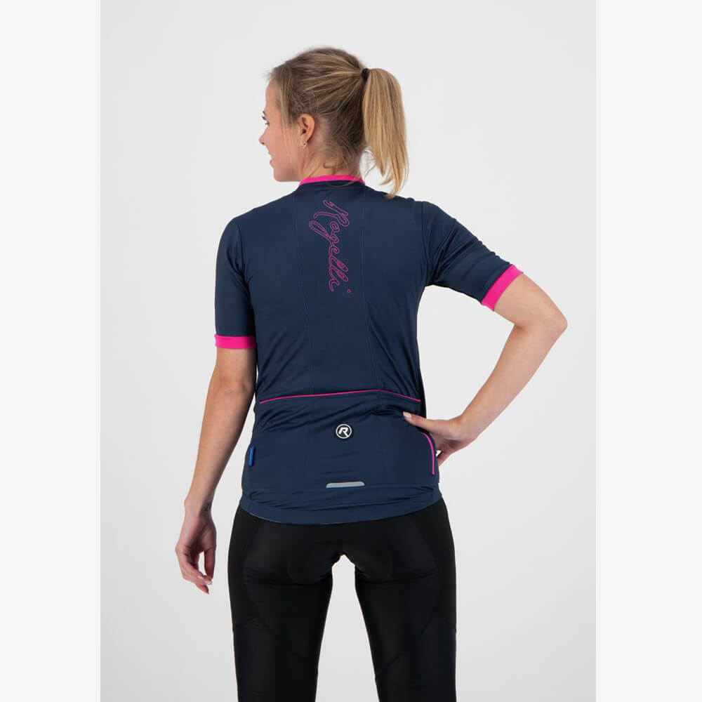 Deter Bezet Huh Rogelli Essential Fietsshirt Korte Mouwen - Wielershirt - Dames -  Blauw/Roze - HHsport