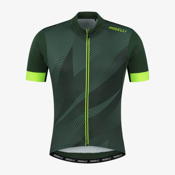 Afnbeelding Rogelli Dusk Wielershirt korte mouw groen/neon geel