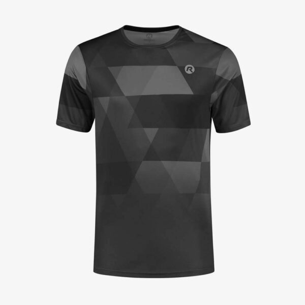 Afbeelding Rogelli Running tshirt Geometric Zwart Heren