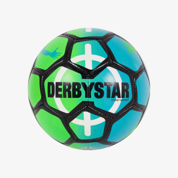 afbeelding derbystar street soccer ball straatvoetbal kleur groen blauw