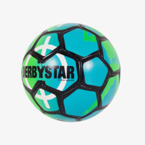 afbeelding derbystar street soccer ball straatvoetbal kleur groen blauw