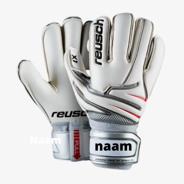 Afbeelding Reusch argos pro x1 keepershandschoenen wit/zilver met je naam