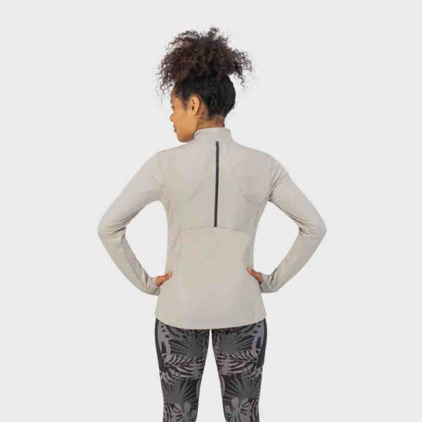 Afbeelding Rogelli runningtop sage lange mouw hardlooptop dames taupe/zwart