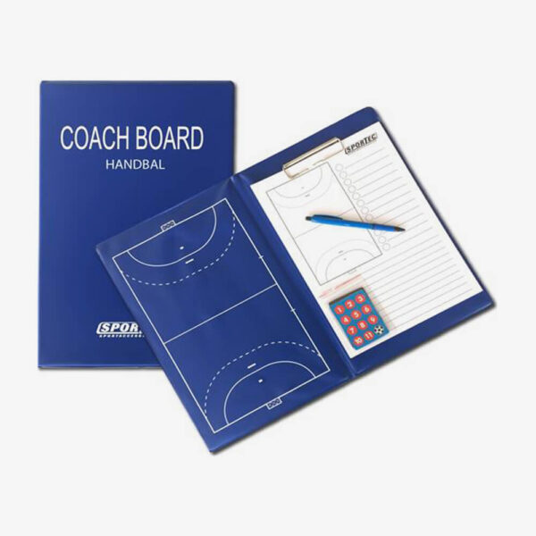 Afbeelding magnetisch coachmap met clip handbal blauw