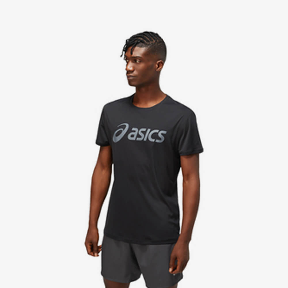 rek dreigen gebaar Asics Core Top - Hardloopshirt - Heren - Zwart/Grijs - HHsport