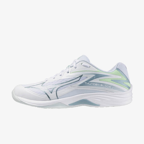 Afbeelding Mizuno thunder blade 2 indoorschoenen dames wit/grijs/lichtgroen