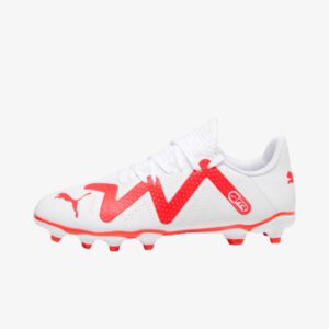 Afbeelding Puma future play FG/AG junior voetbalschoenen wit/rood