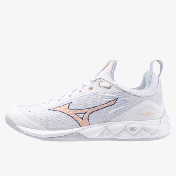 Afbeelding Mizuno Wave Luminous 2 indoorschoen dames wit/lichtoranje