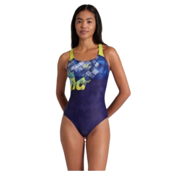 Afbeelding Arena splash point swim pro back badpak dames marine/zacht groen