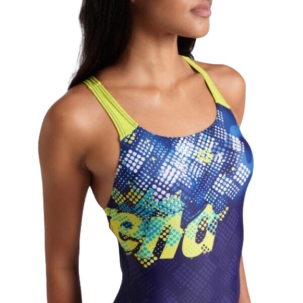 Arena W Splash Point Swimsuit Swim Pro Back - Dames - Badpak - Zwempak - Marine - Zacht Groen - Afbeelding 7