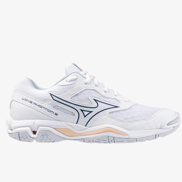 Mizuno Wave Phantom 3 – Handbalschoen - Dames- Wit/Perzik - Afbeelding 2