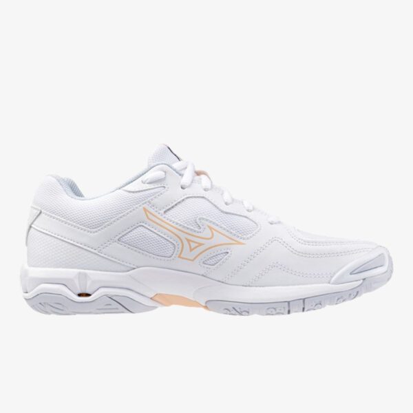 Mizuno Wave Phantom 3 – Handbalschoen - Dames- Wit/Perzik - Afbeelding 4