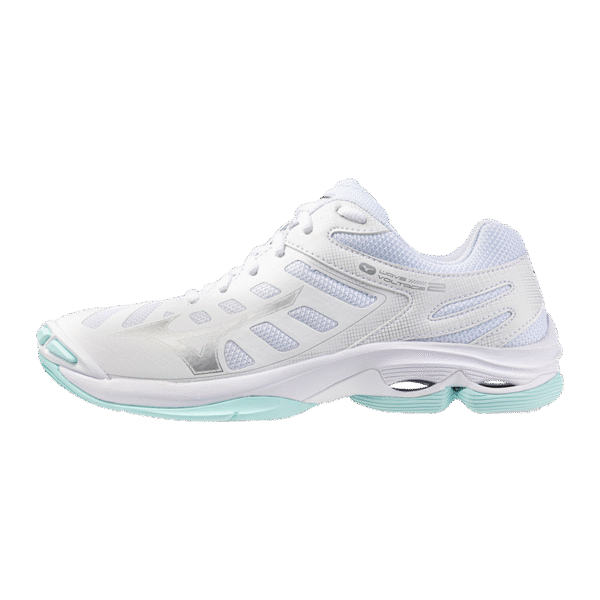 Mizuno Wave Voltage 2 - Indoorschoenen - Dames- Wit/Blauwe tint - Afbeelding 5
