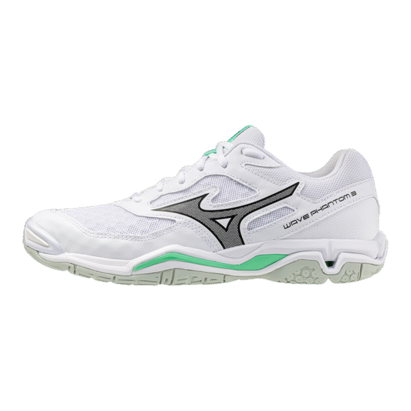 Mizuno Wave Phantom 3 – Indoorschoen - Unisex - Wit/Zwart/Frozen Emerald - Afbeelding 4