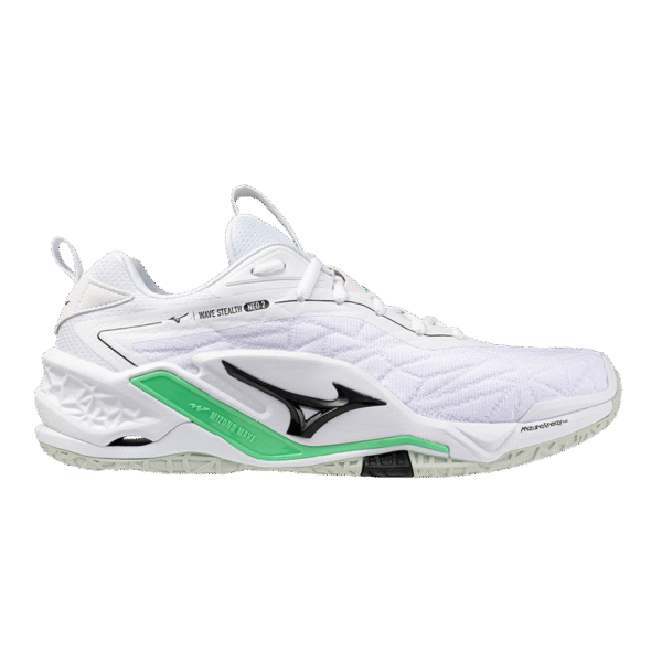 Mizuno Wave Stealth Neo 2 - Handbalschoenen - Heren- Wit/Zwart/Frozen Emerald