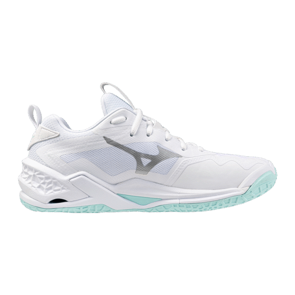 Mizuno Wave Stealth Neo 2  - Handbalschoenen - Dames- Wit/Blauwe tint
