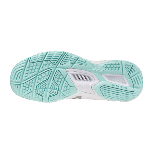 Mizuno Wave Stealth 6 WOS - Handbalschoenen - Dames - Wit/Blauw - Afbeelding 2