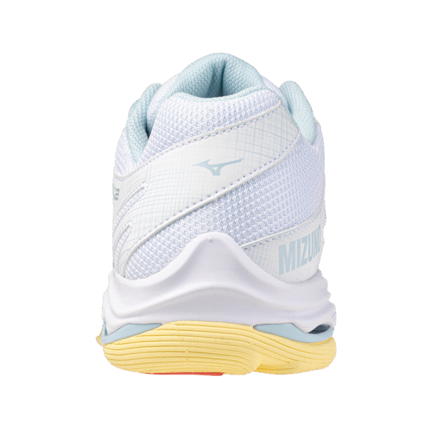 Mizuno Wave Voltage 2  - Indoorschoenen - Dames - Wit/Koraal/Geel - Afbeelding 2