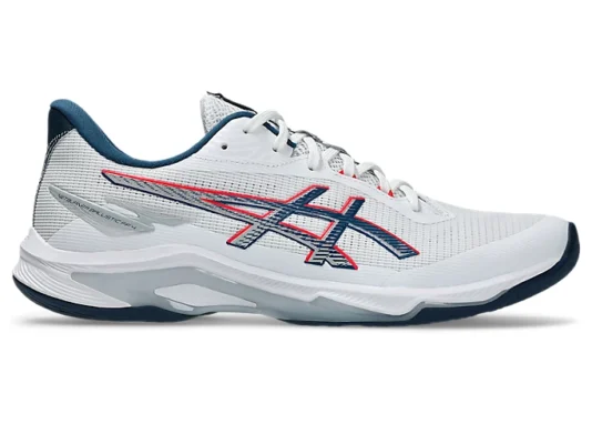 Asics Netburner Ballistic FF 4 – Indoorschoenen – Heren - Wit/Mako Blauw